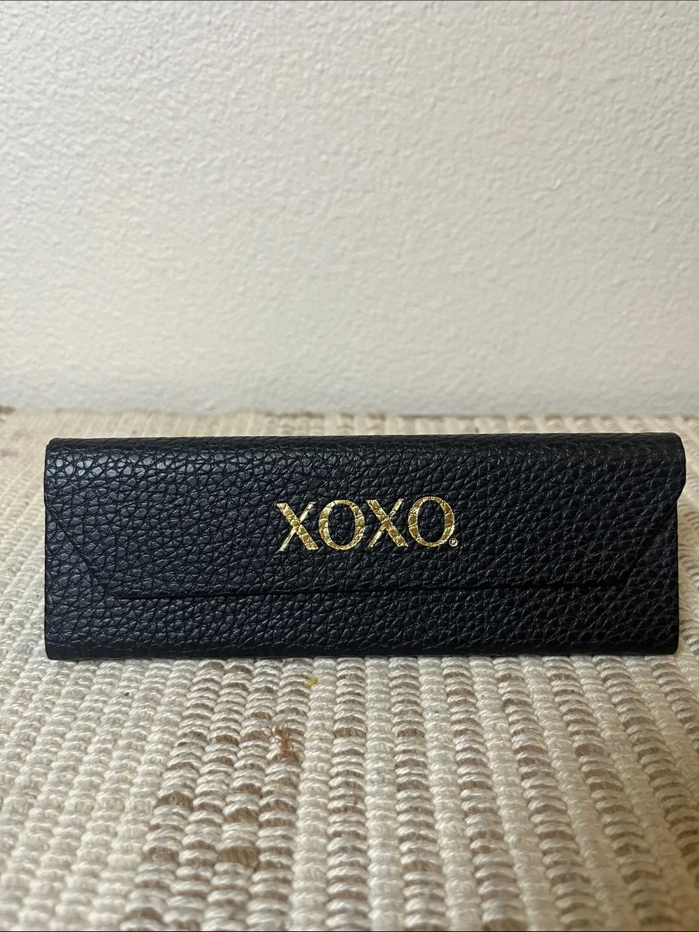XOXO Black Eyeglass Case with Gold Logo